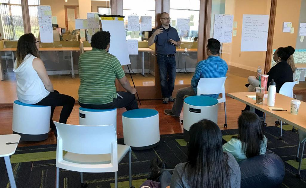 Client stakeholders participate in a UX design workshop