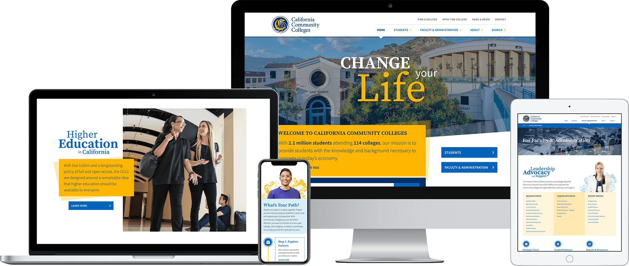 CCCCO California Community Colleges responsive website powered by Sitecore.