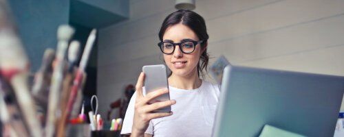 Person looking at phone