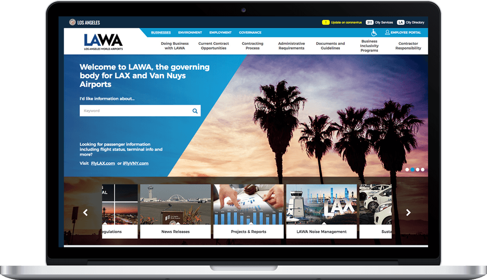 Screenshot of the LAWA website