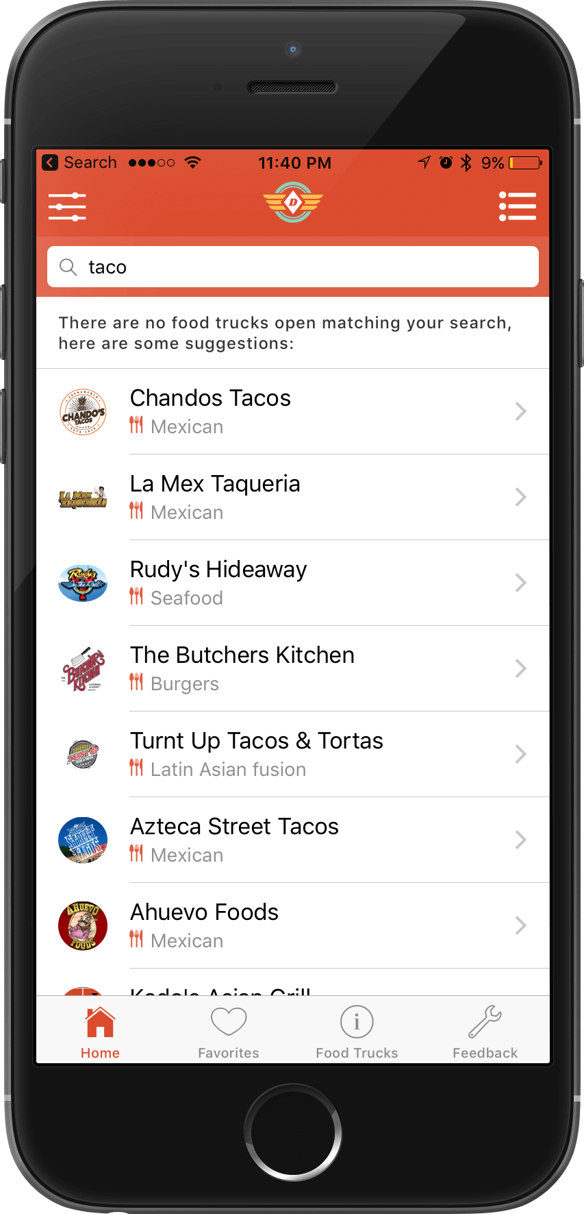 Diamond Plate Mobile Application for Food Truck Look-up