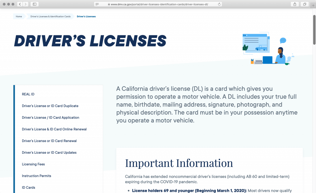 dmv.ca.gov screenshot