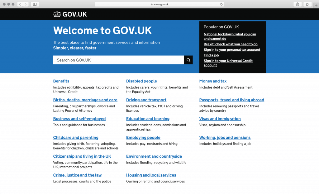 gov.uk screenshot