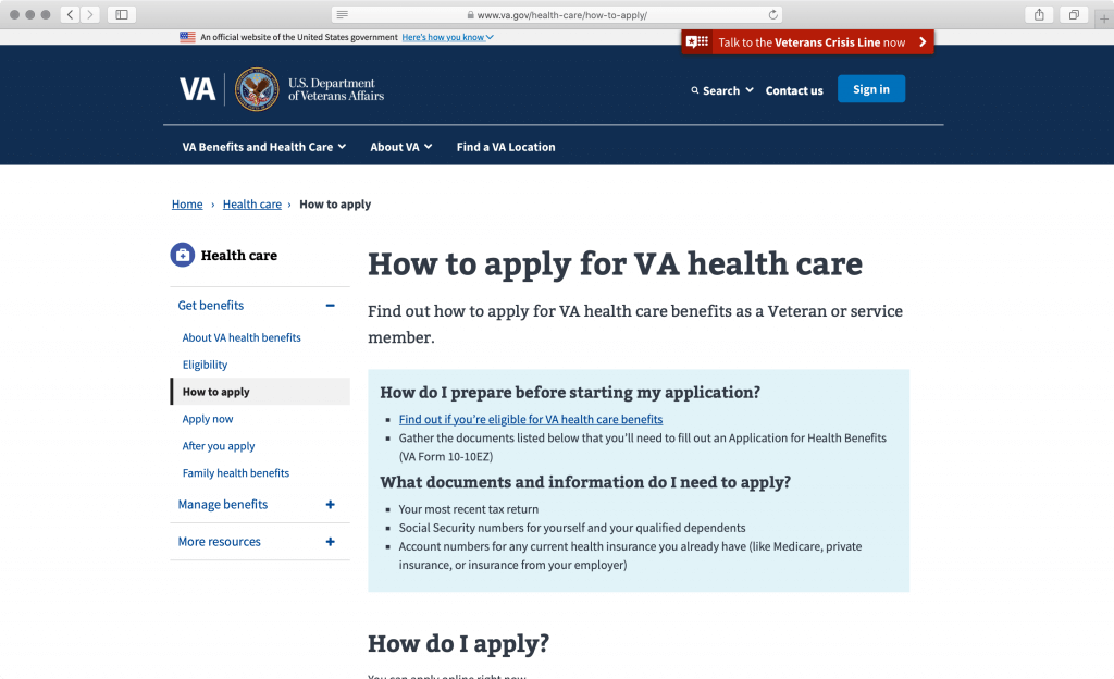 va.gov screenshot