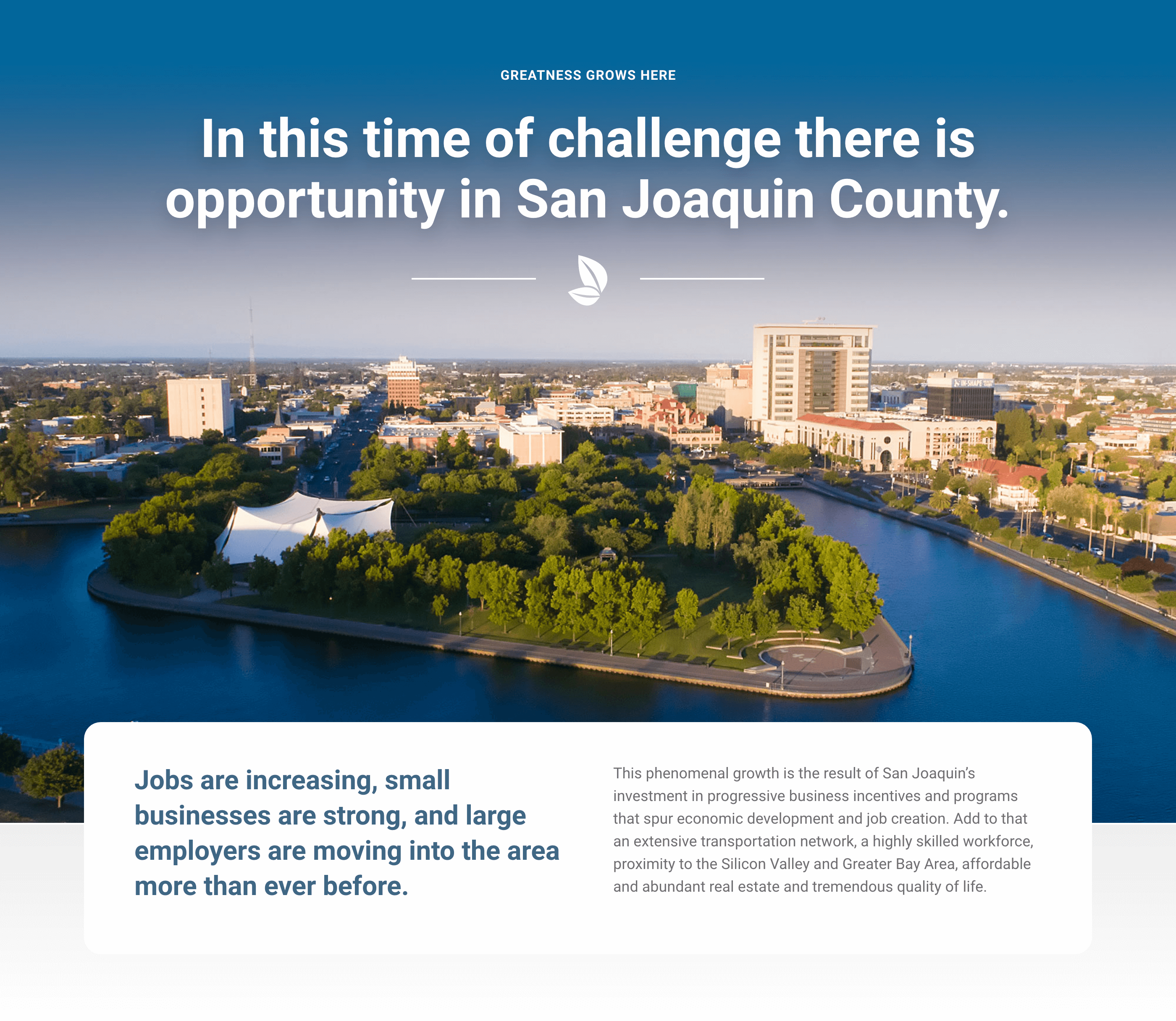 Art direction for the San Joaquin website homepage