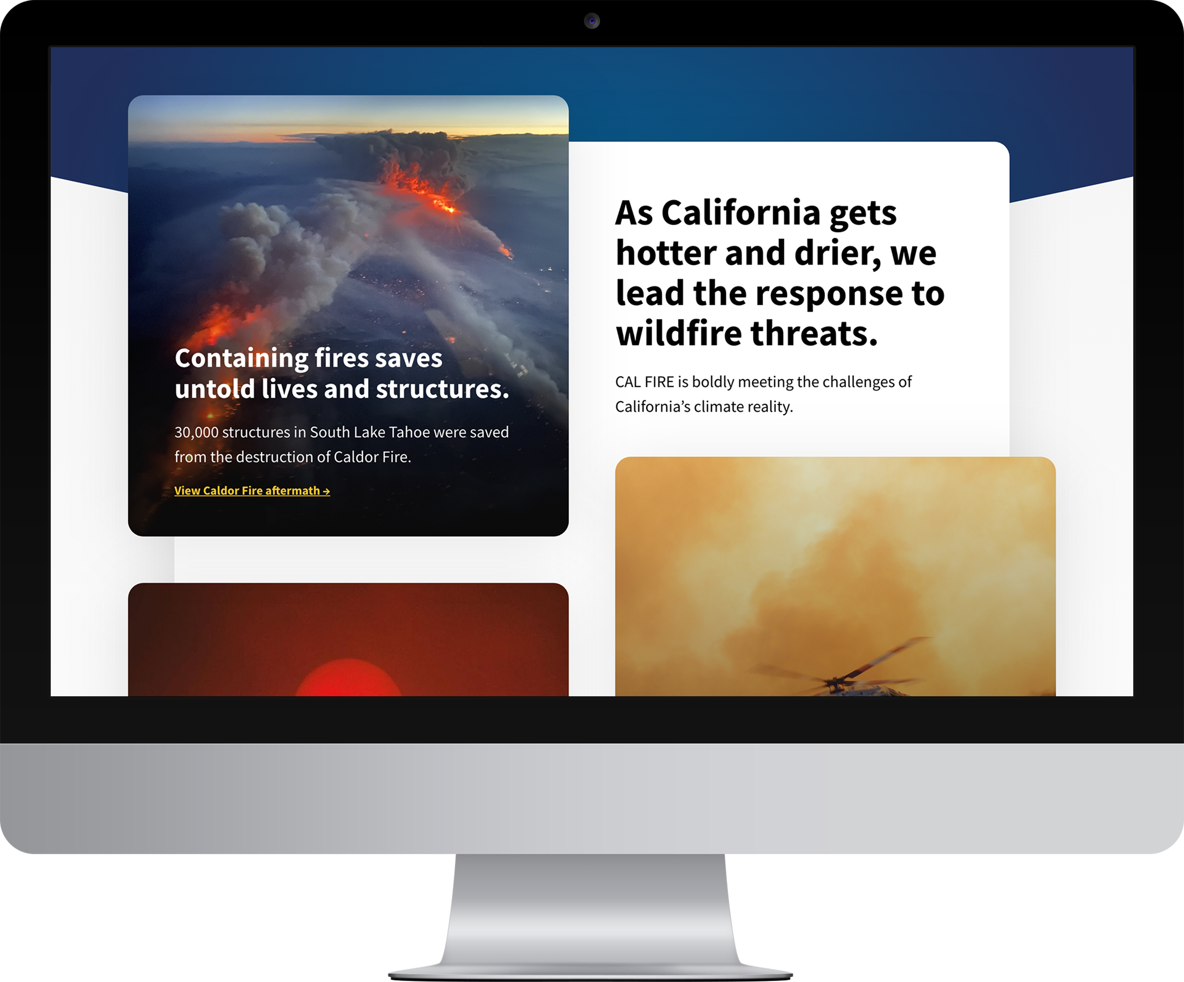 CAL FIRE website demonstrates impact on the California
